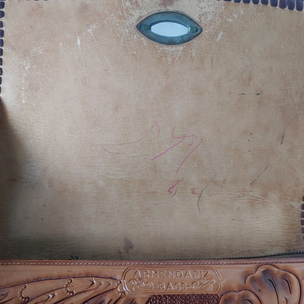 Vintage Tooled Leather Bag - image 8